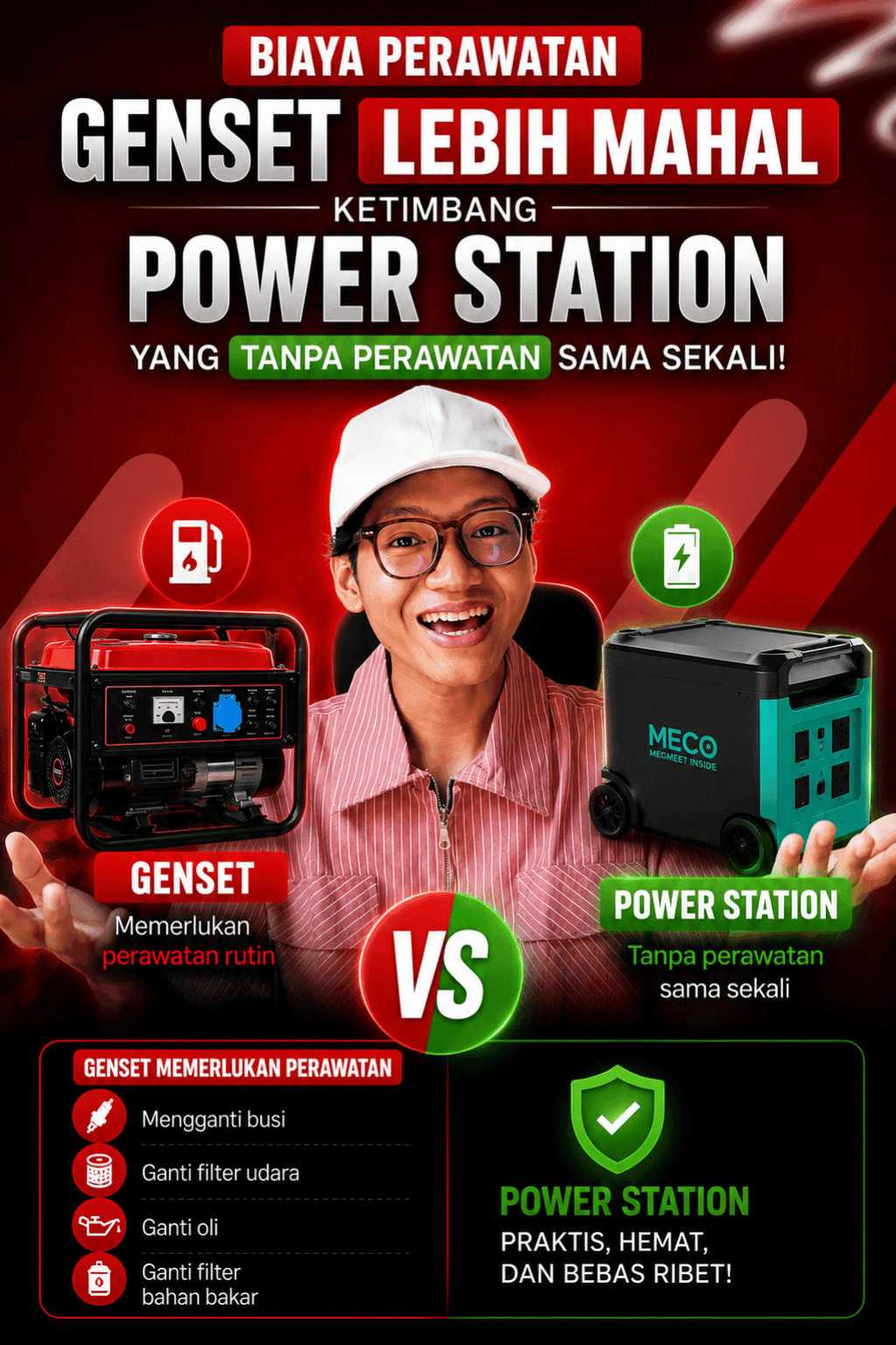 Perbandingan Biaya Perawatan Genset dan Power Station